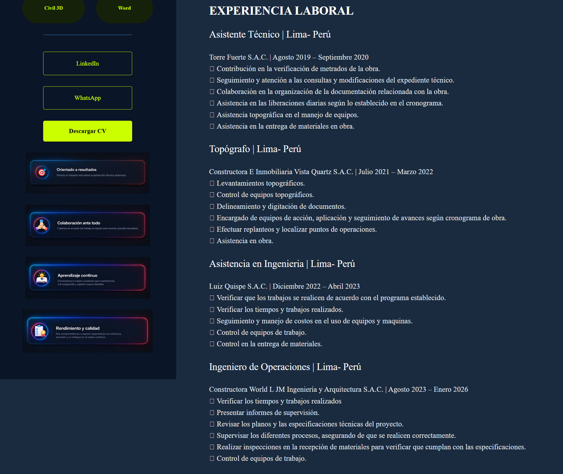 Experiencia laboral