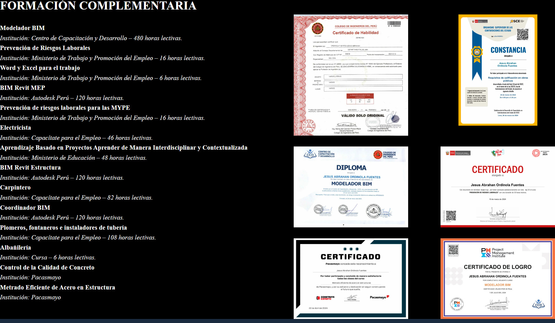 Formación complementaria